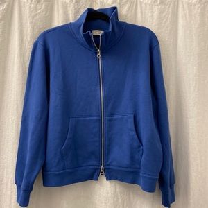 AYR French Terry Cotton Front Zip Blue Sweatshirt Size XL